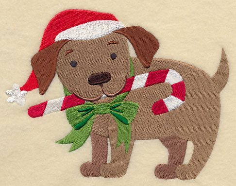 Christmas Puppy & Candy Cane