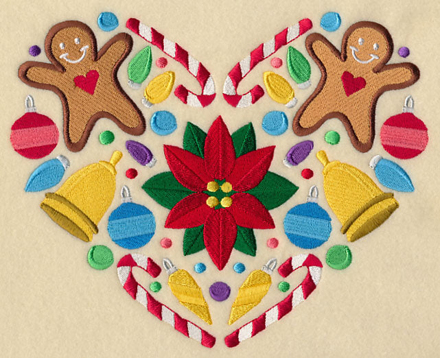 Festive Christmas Heart - Poinsettia