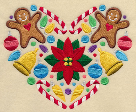 Festive Christmas Heart - Poinsettia