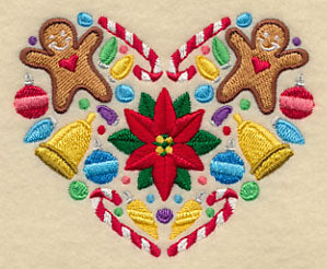 Festive Christmas Heart - Poinsettia