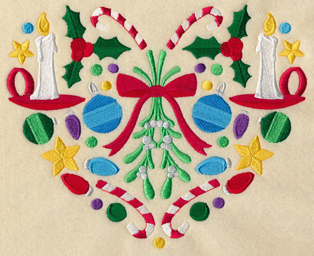 Festive Christmas Heart - Mistletoe