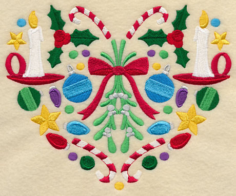 Festive Christmas Heart - Mistletoe