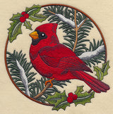 Cardinal in Christmas Blooms - Male