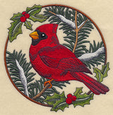 Cardinal in Christmas Blooms - Male