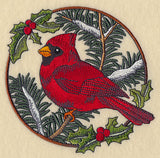Cardinal in Christmas Blooms - Male