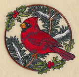 Cardinal in Christmas Blooms - Male