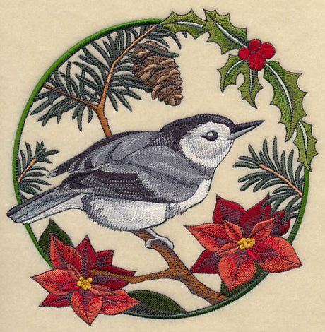 Nuthatch in Christmas Blooms