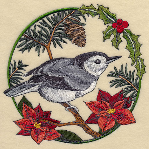 Nuthatch in Christmas Blooms