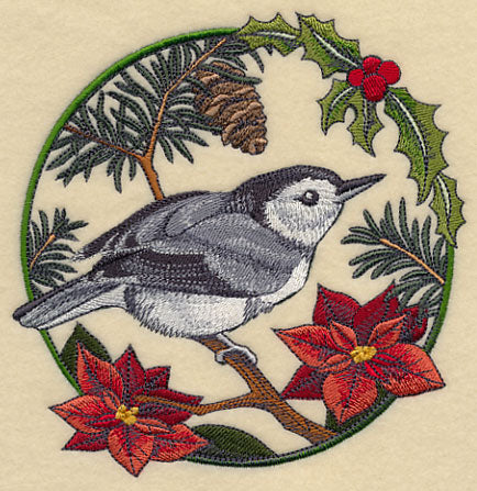 Nuthatch in Christmas Blooms