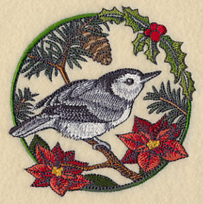 Nuthatch in Christmas Blooms