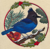 Steller's Jay in Christmas Blooms