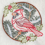 Cardinal in Christmas Blooms - Male (Vintage)