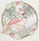 Cardinal in Christmas Blooms - Female (Vintage)