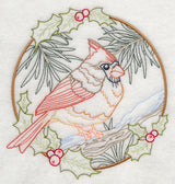 Cardinal in Christmas Blooms - Female (Vintage)
