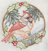 Cardinal in Christmas Blooms - Female (Vintage)