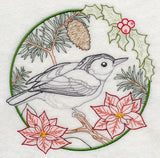 Nuthatch in Christmas Blooms (Vintage)
