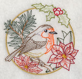 European Robin in Christmas Blooms (Vintage)
