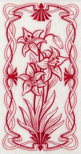 Art Nouveau Scarlet Lily (Redwork)