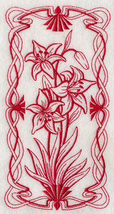Art Nouveau Scarlet Lily (Redwork)