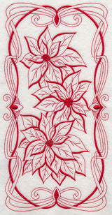 Art Nouveau Poinsettias (Redwork)