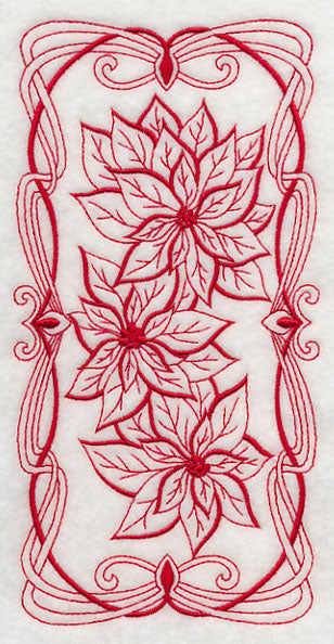 Art Nouveau Poinsettias (Redwork)