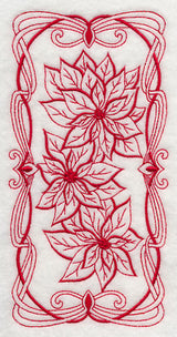 Art Nouveau Poinsettias (Redwork)