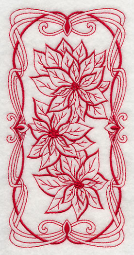 Art Nouveau Poinsettias (Redwork)