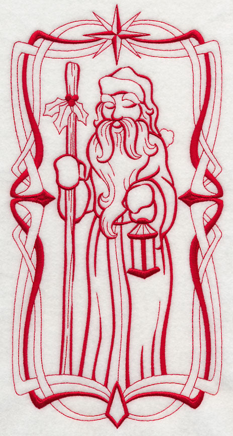 Art Nouveau Santa Claus (Redwork)