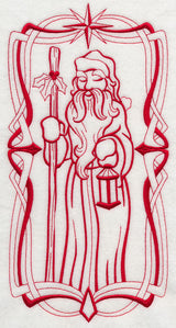 Art Nouveau Santa Claus (Redwork)