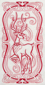 Art Nouveau Reindeer (Redwork)