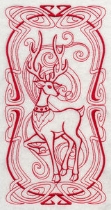 Art Nouveau Reindeer (Redwork)