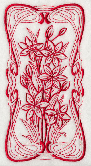 Art Nouveau Star of Bethlehem (Redwork)
