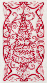Art Nouveau Christmas Tree (Redwork)