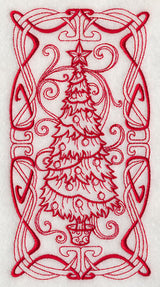 Art Nouveau Christmas Tree (Redwork)