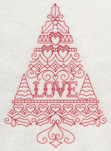 Love Christmas Tree (Redwork)