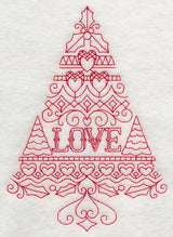 Love Christmas Tree (Redwork)