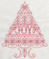Joy Christmas Tree (Redwork)