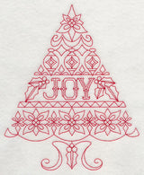 Joy Christmas Tree (Redwork)