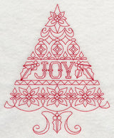 Joy Christmas Tree (Redwork)
