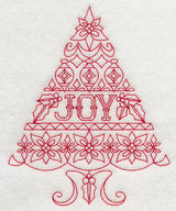 Joy Christmas Tree (Redwork)