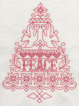 Peace Christmas Tree (Redwork)