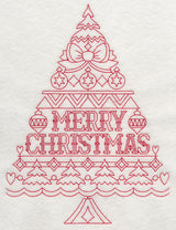 Merry Christmas Tree (Redwork)