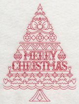 Merry Christmas Tree (Redwork)