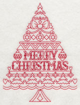 Merry Christmas Tree (Redwork)