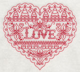 Love Christmas Heart (Redwork)