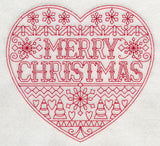 Merry Christmas Heart (Redwork)