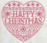 Happy Christmas Heart (Redwork)