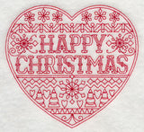 Happy Christmas Heart (Redwork)