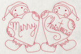 Merry Christmas Gingerbread Men (Redwork)
