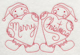 Merry Christmas Gingerbread Men (Redwork)